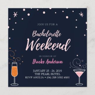 Drinks Bachelorette Weekend Party Card