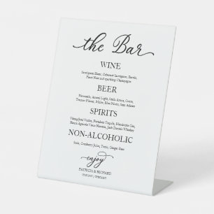 Drinks Bar Elegant Calligraphy Wedding Sign