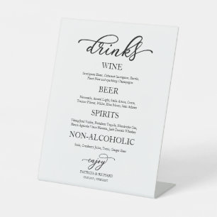 Drinks Bar Elegant Script Wedding Sign