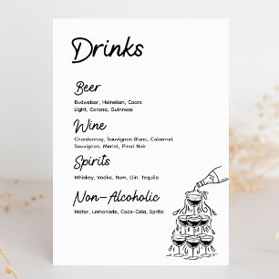 Drinks Bar Menu Modern Minimalist Wedding Sign