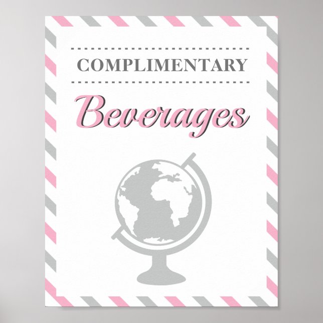 Drinks Beverages Travel Aeroplane Airline Party Poster (Front)