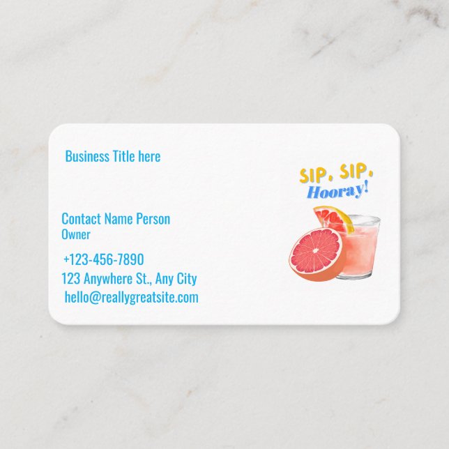 drinks   Business card (editable) (Front)