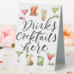 Drinks & Cocktails Here Bar Wedding