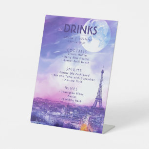 Drinks Menu Amour Éternel à la Parisienne Pedestal Sign