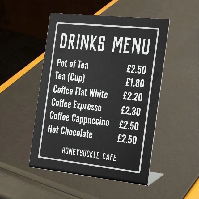 Drinks Menu Price List Pedestal Sign (Creator Uploaded)