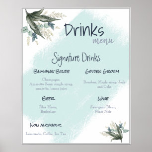 Drinks Menu Wedding Poster