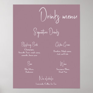 Drinks Menu Wedding Poster
