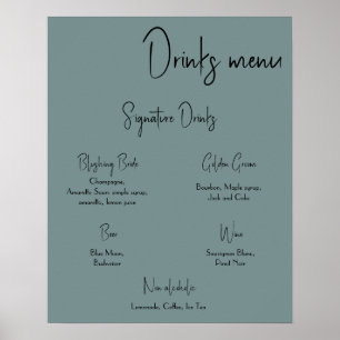 Drinks Menu Wedding Poster