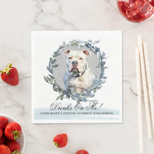 Drinks on Me American Bulldog Wedding Reception Napkin