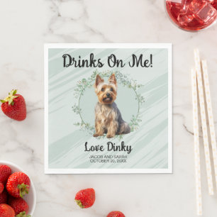Drinks on Me! Australian Dog Photo Wedding Napkin
