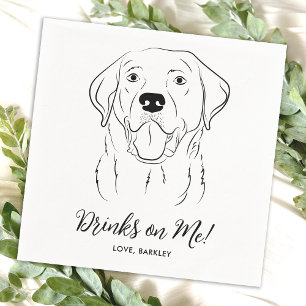 Drinks On Me Custom Labrador Retriever Dog Wedding Napkin