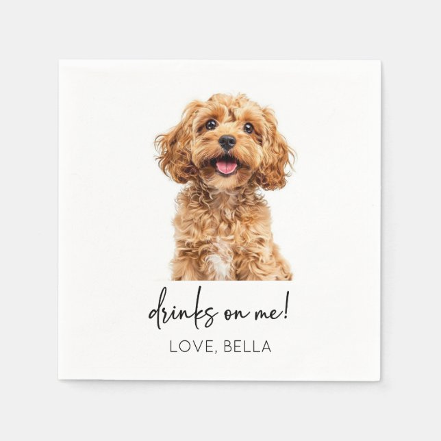 Drinks On Me! Dog Wedding Napkin (Front)