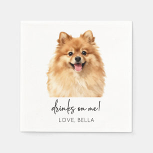 Drinks On Me! Dog Wedding Napkin