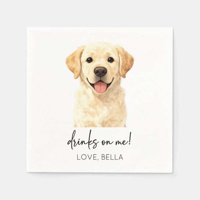 Drinks On Me! Dog Wedding Napkin (Front)