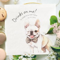 Drinks On Me French Bulldog Watercolor Fun Dog