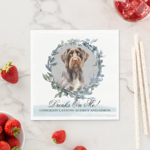 Drinks On Me! German Wirehaired Pointer Dog Photo Napkin