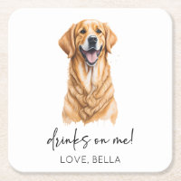 Drinks On Me! Golden Retriever Dog Pet Wedding