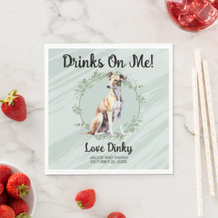 Drinks On Me! Greyhound Dog Pet Napkin