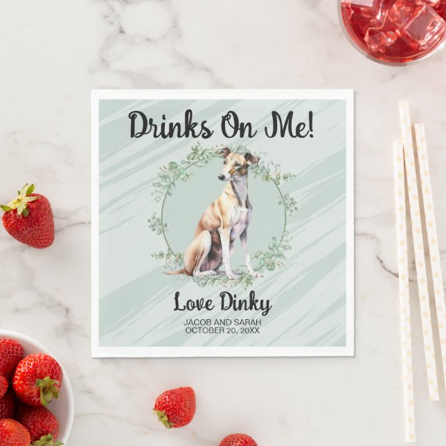 Drinks On Me! Greyhound Dog Pet Napkin (Insitu)