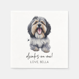 Drinks On Me! Havanese Dog Wedding Napkin