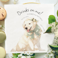 Drinks On Me Labrador Watercolor Fun Dog Pet