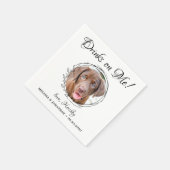 Drinks On Me Personalised Pet Photo Dog Wedding Napkin (Corner)