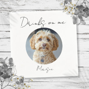 Drinks On Me Pet Dog Photo Wedding Napkin