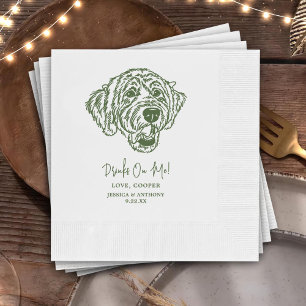 Drinks On Me Pets Custom Hand Drawing Wedding Napkin