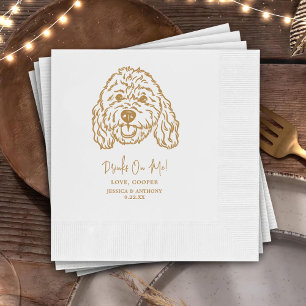 Drinks On Me Pets Custom Hand Drawing Wedding Napkin