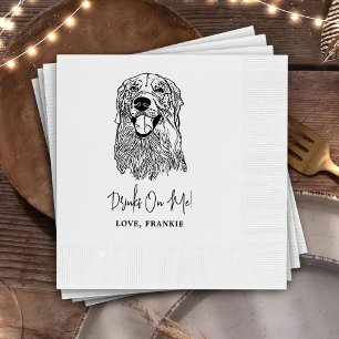 Drinks On Me Pets Custom Hand Drawing Wedding Napkin