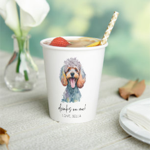 Drinks On Me! Poodle Dog Pet Wedding Paper Cups