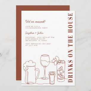Drinks On The House Housewarming Party Invitation