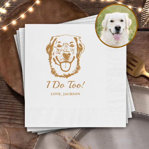 Drinks On Us Pets Custom Hand Drawing Wedding Napkin