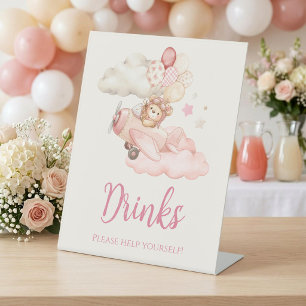 Drinks Table Girl Baby Shower Beverage Pedestal Sign