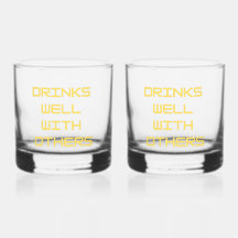 Drinks Well With Others Glass Set| Drinking Gift 