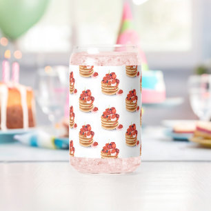 Drinkware Set Breakfast Pancakes  Can Glass