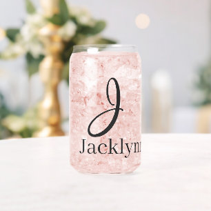 Drinkware Set Letter J Can Glass