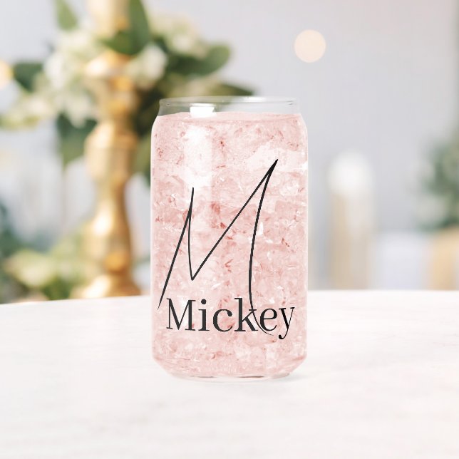 Drinkware Set Letter M Can Glass (Insitu (Wedding))