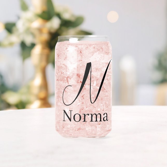 Drinkware Set Letter N Can Glass (Insitu (Wedding))