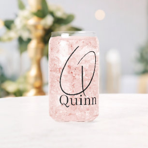 Drinkware Set Letter Q Can Glass