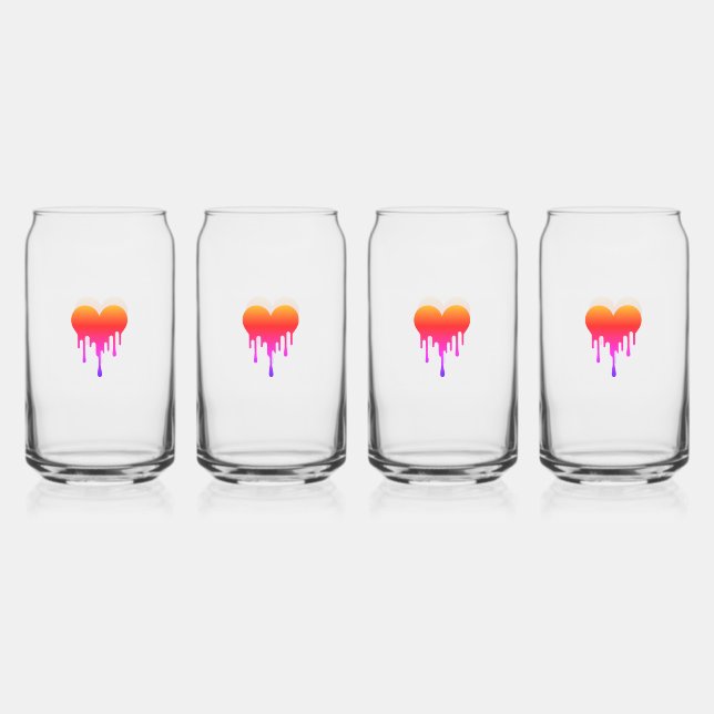 Drinkware Set - Small hearts, big bursts Can Glass (Back)