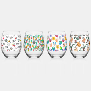 Drinkware Set Stemless Wine Glass