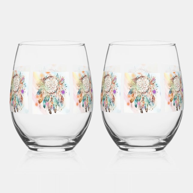 Drinkware Set Stemless Wine Glass (Back)