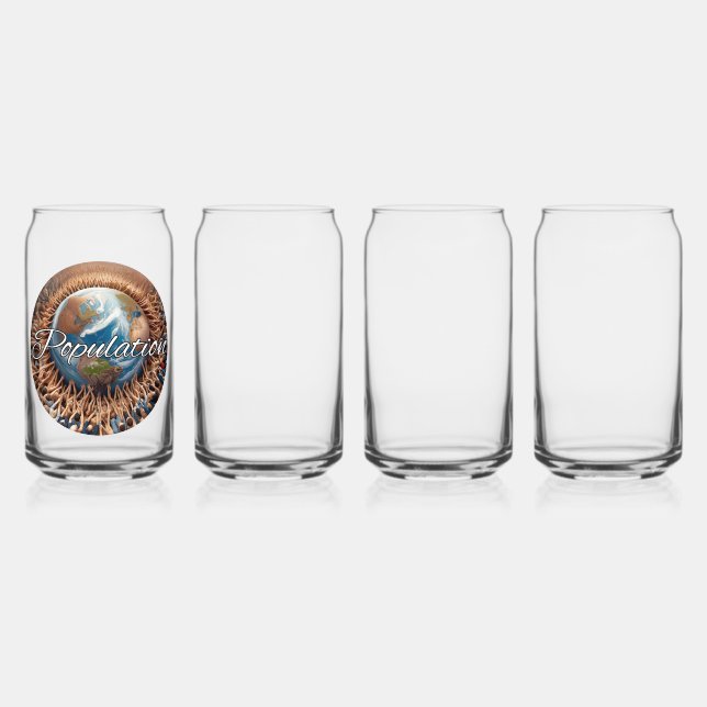 Drinkware Style: Printed Can Glass, Set: Set of 4, Can Glass (Front)