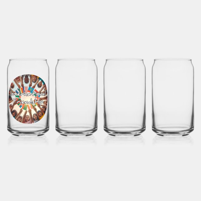 Drinkware Style: Printed Can Glass, Set: Set of 4, Glass (Front)