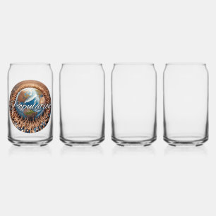 Drinkware Style: Printed Can Glass, Set: Set of 4, Glass
