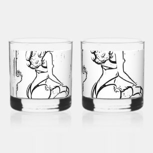 Drinkware Style: Printed Rocks Glass, Set: Set of Whiskey Glass
