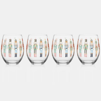 Drinkware Style:Stemless Wine Glass,Set:Nutcracker Stemless Wine Glass
