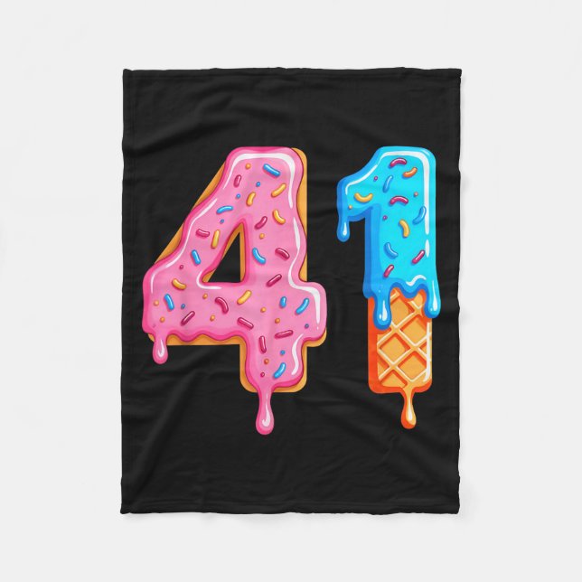 Drip 41 Meme Cool Baseball Style Number Forty One  Fleece Blanket (Front)