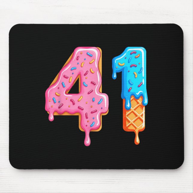 Drip 41 Meme Cool Baseball Style Number Forty One  Mouse Pad (Front)